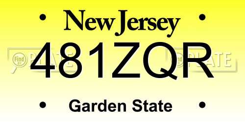 481ZQR New Jersey License Plate