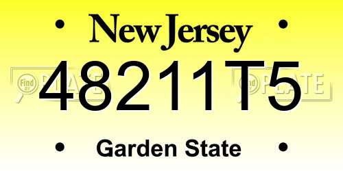 48211T5 New Jersey License Plate
