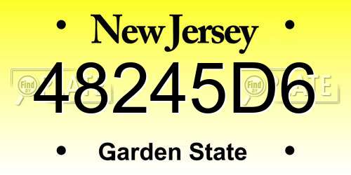 48245D6 New Jersey License Plate