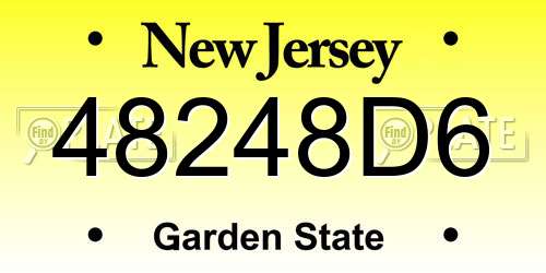 48248D6 New Jersey License Plate