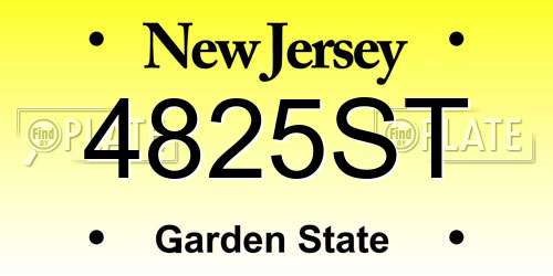 4825ST New Jersey License Plate