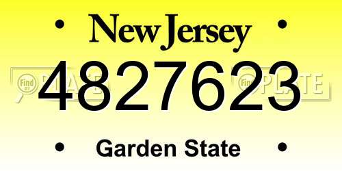 4827623 New Jersey License Plate