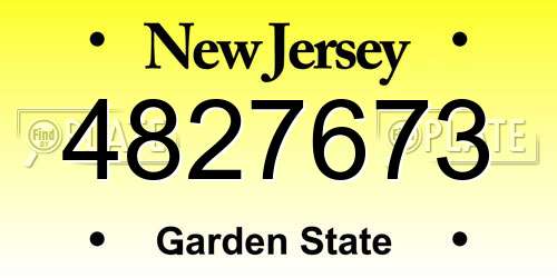 4827673 New Jersey License Plate