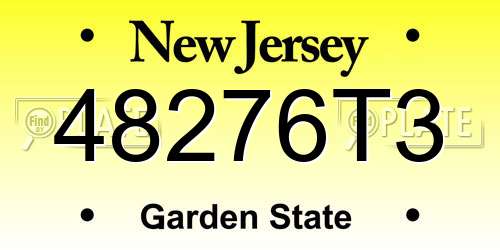 48276T3 New Jersey License Plate