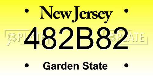 482B82 New Jersey License Plate