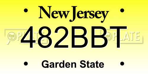 482BBT New Jersey License Plate