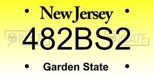 482BS2 New Jersey License Plate