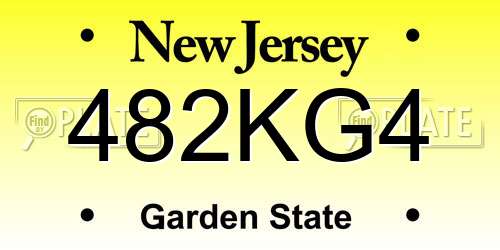 482KG4 New Jersey License Plate