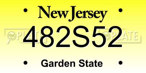 482S52 New Jersey License Plate