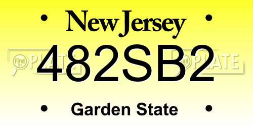 482SB2 New Jersey License Plate