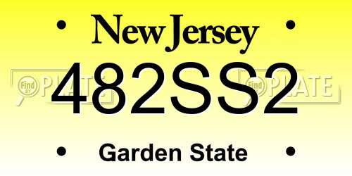 482SS2 New Jersey License Plate