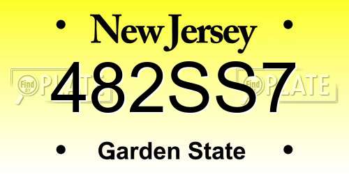 482SS7 New Jersey License Plate
