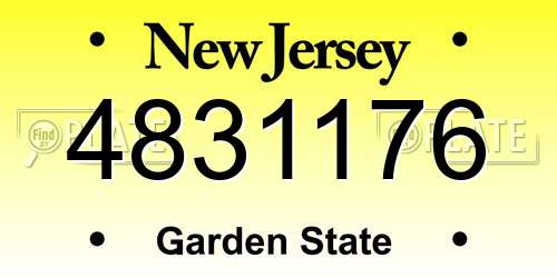 4831176 New Jersey License Plate