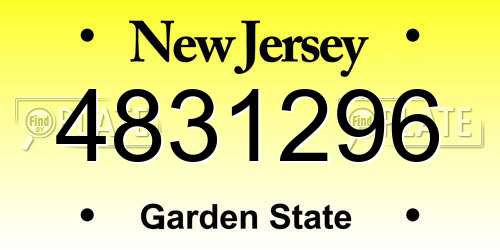 4831296 New Jersey License Plate