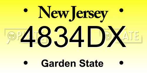 4834DX New Jersey License Plate
