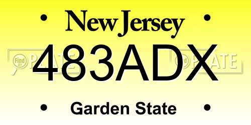 483ADX New Jersey License Plate