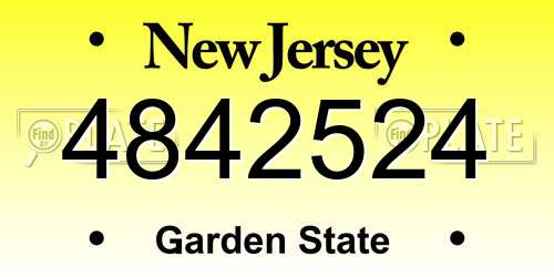 4842524 New Jersey License Plate