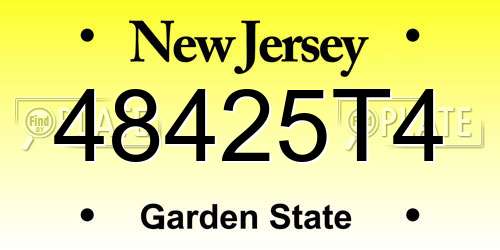 48425T4 New Jersey License Plate
