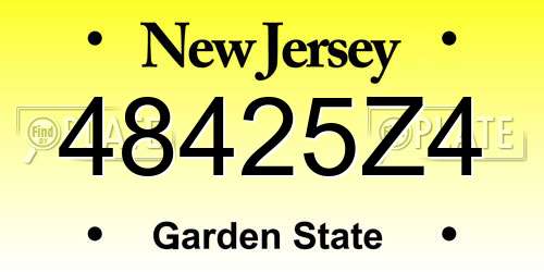 48425Z4 New Jersey License Plate