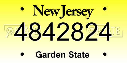 4842824 New Jersey License Plate