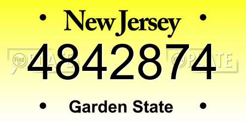 4842874 New Jersey License Plate