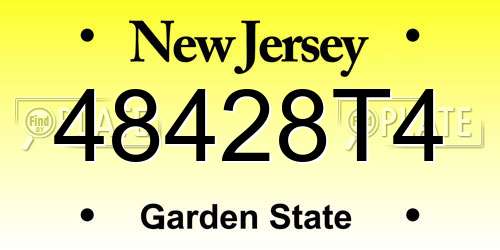 48428T4 New Jersey License Plate
