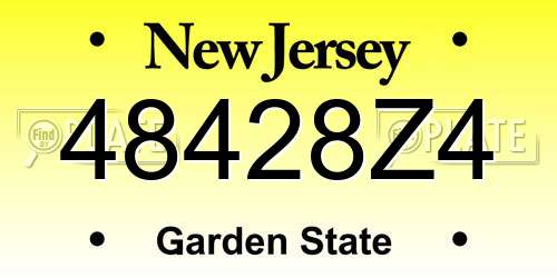 48428Z4 New Jersey License Plate