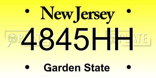 4845HH New Jersey License Plate