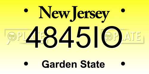 4845IO New Jersey License Plate