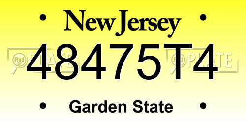 48475T4 New Jersey License Plate