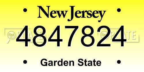4847824 New Jersey License Plate