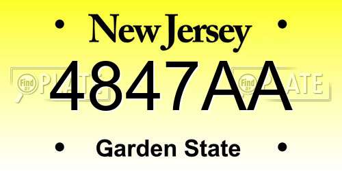 4847AA New Jersey License Plate