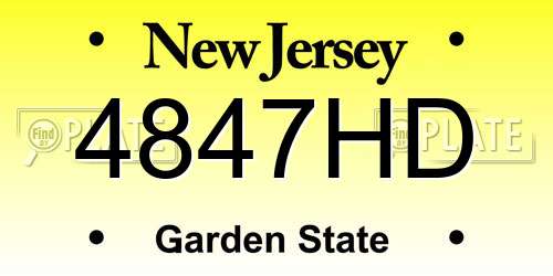 4847HD New Jersey License Plate