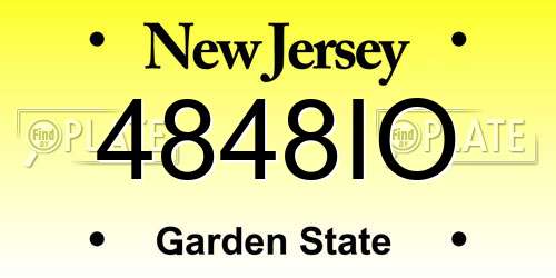 4848IO New Jersey License Plate