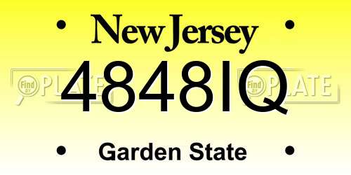 4848IQ New Jersey License Plate