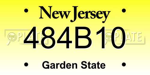 484B10 New Jersey License Plate