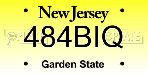 484BIQ New Jersey License Plate
