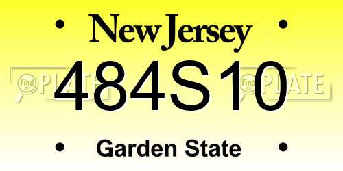 484S10 New Jersey License Plate