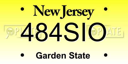 484SIO New Jersey License Plate