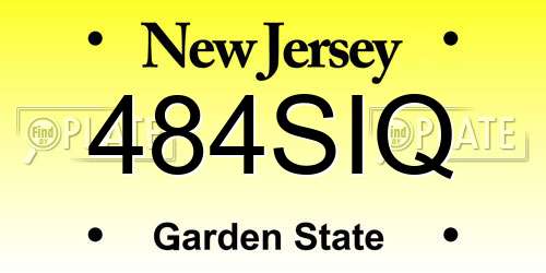 484SIQ New Jersey License Plate