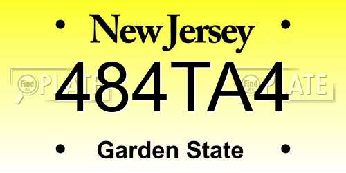 484TA4 New Jersey License Plate