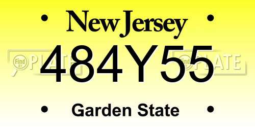 484Y55 New Jersey License Plate