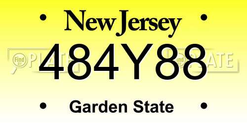 484Y88 New Jersey License Plate