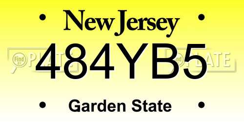484YB5 New Jersey License Plate