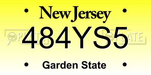 484YS5 New Jersey License Plate