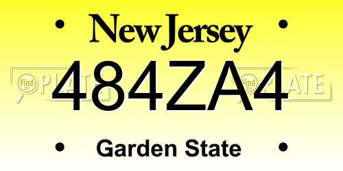 484ZA4 New Jersey License Plate