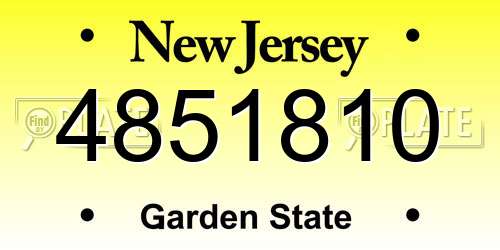 4851810 New Jersey License Plate