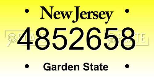 4852658 New Jersey License Plate