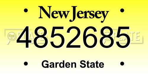 4852685 New Jersey License Plate