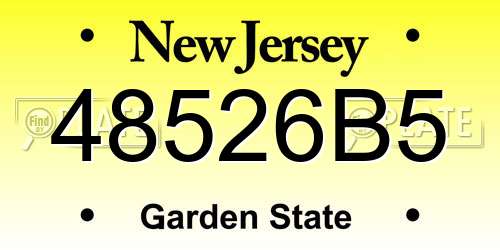 48526B5 New Jersey License Plate